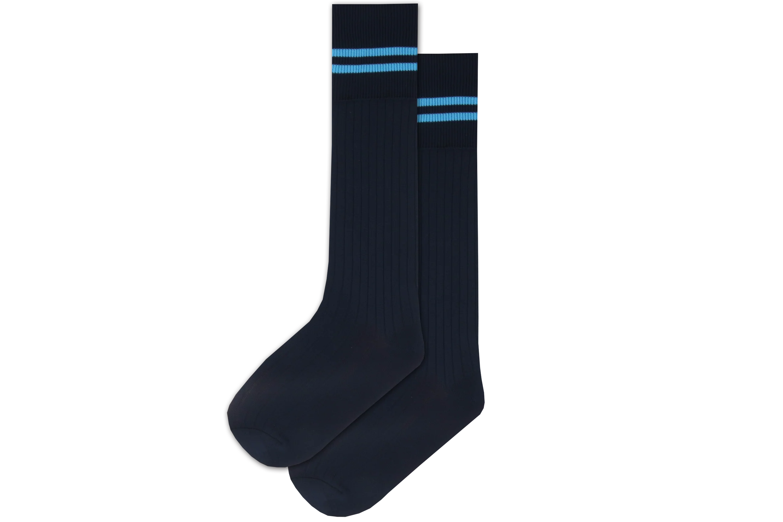 Boys 3/4 Striped Long Socks - Emb Navy/Sky