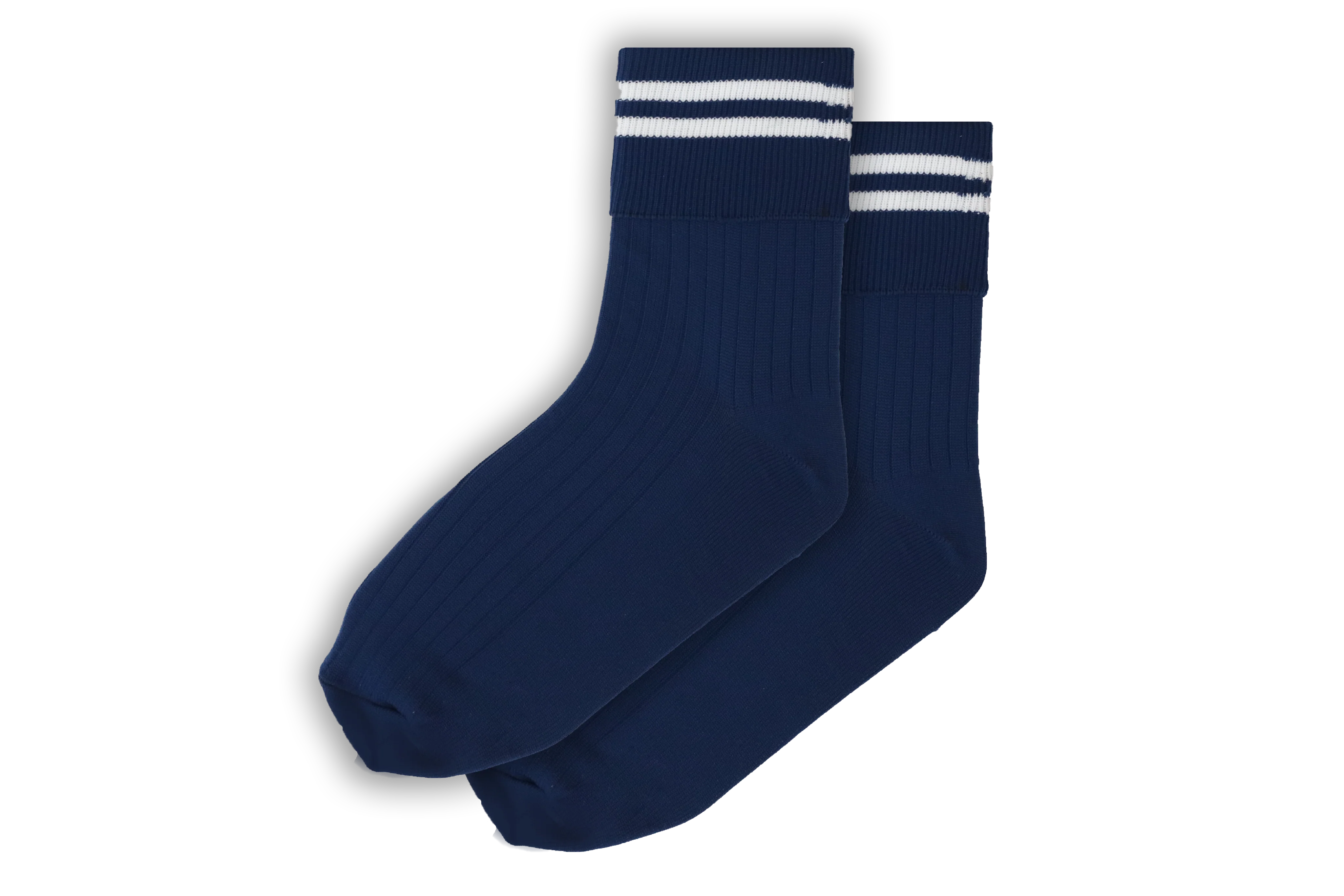 Girls Striped Anklets - Royal/White
