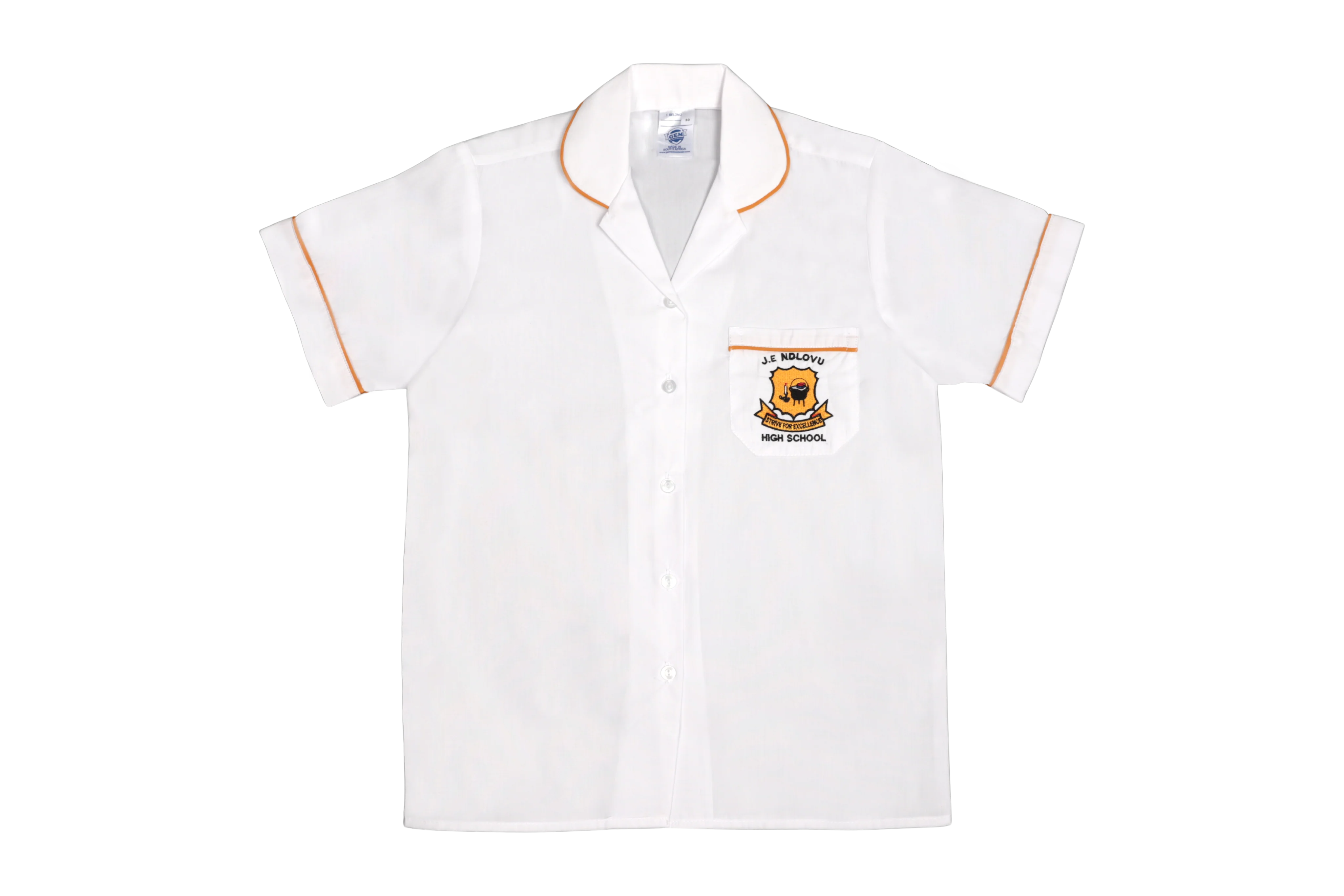 Short Sleeve Roundneck Blouse Emb - J.E Ndlovu High School
