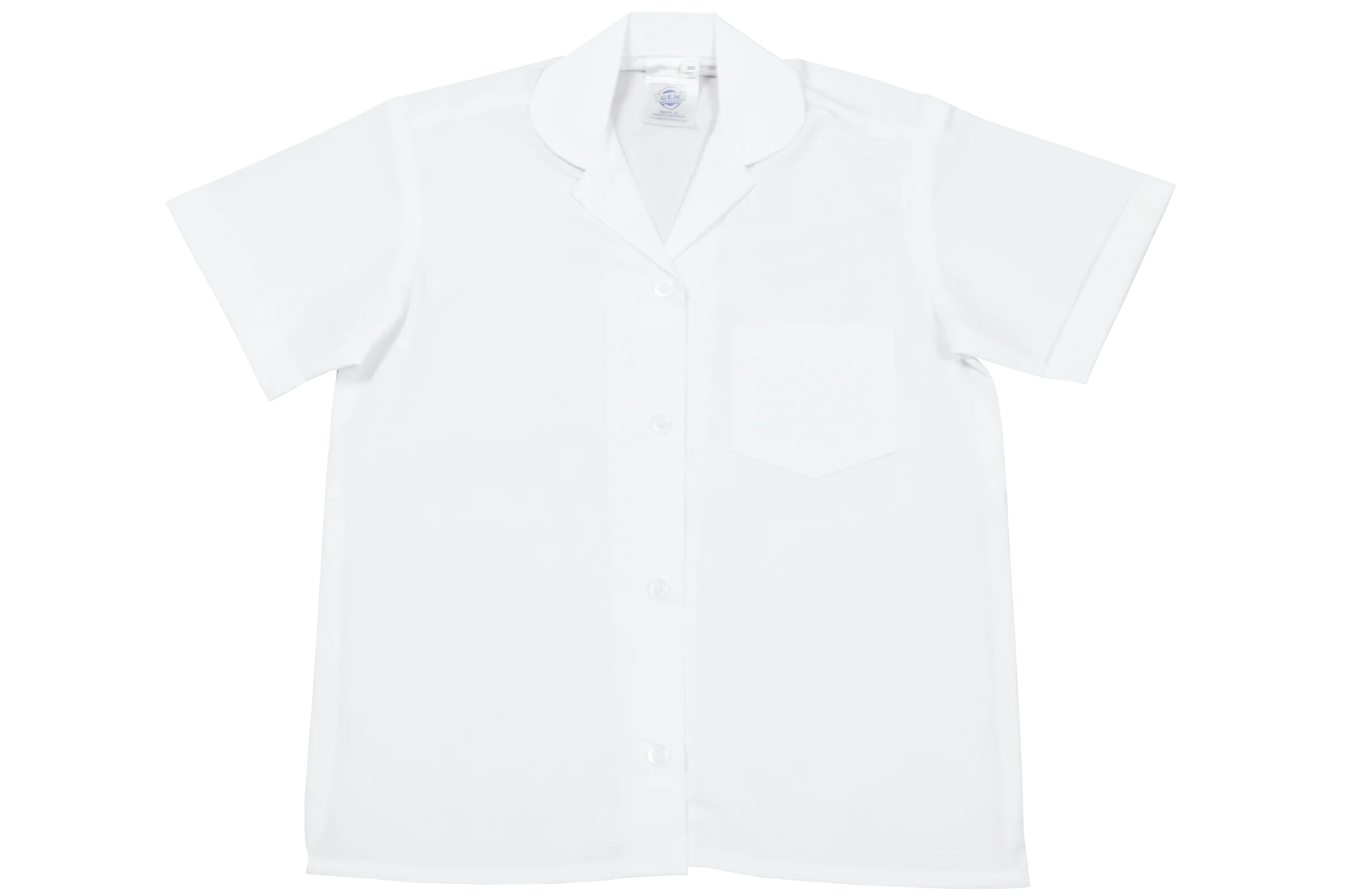 Shortsleeve Peter Pan Collar Blouse - White
