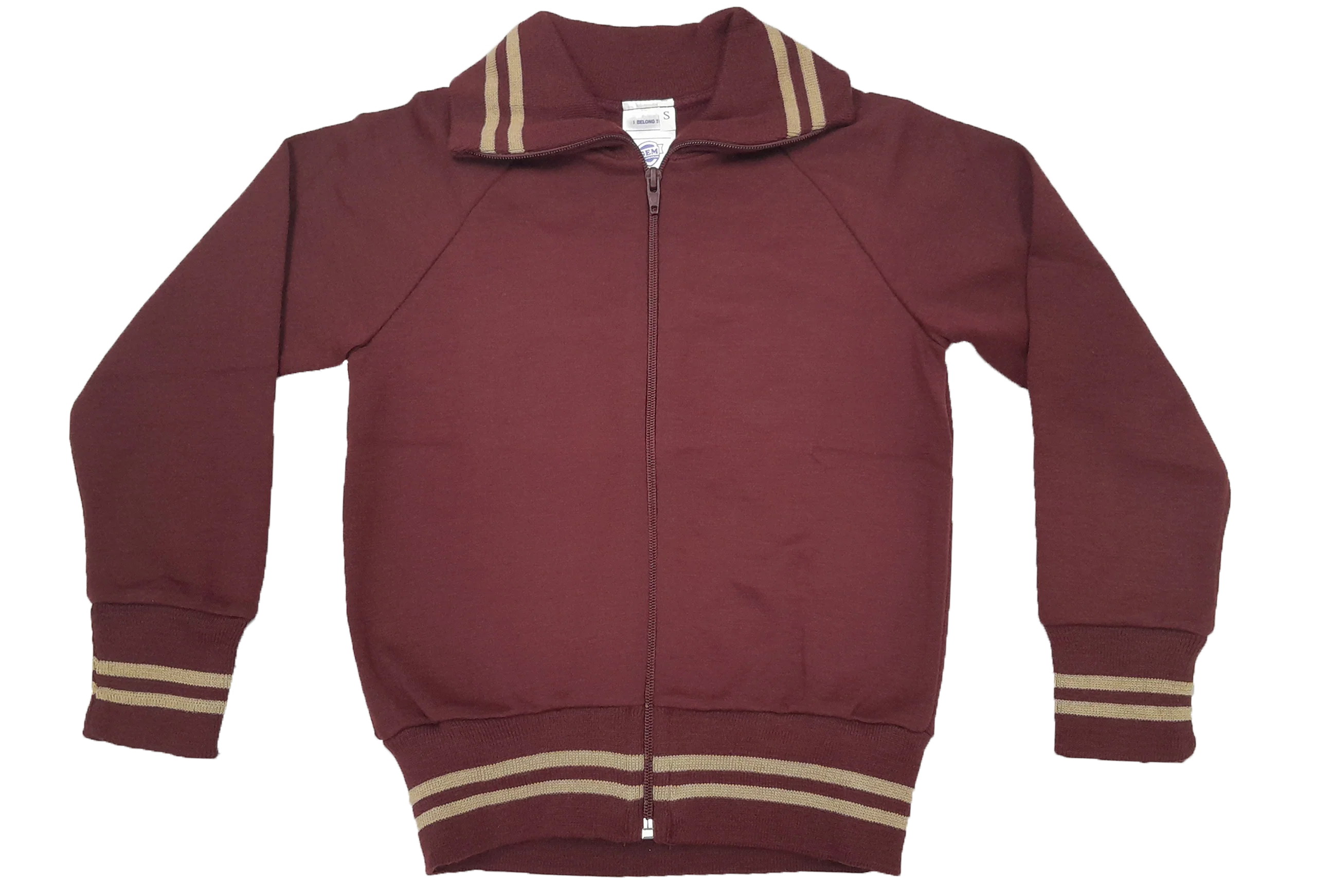 Woolen Tracksuit Set - Maroon/Beige (PDR)
